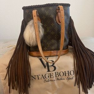 Vintage Boho Bags Louis Vuitton Fringe Tote